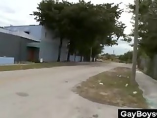 2 guys from the street have public gay porn