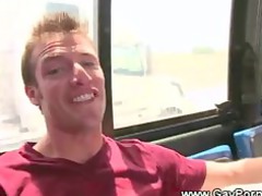 gay cock sucking on open-air bus